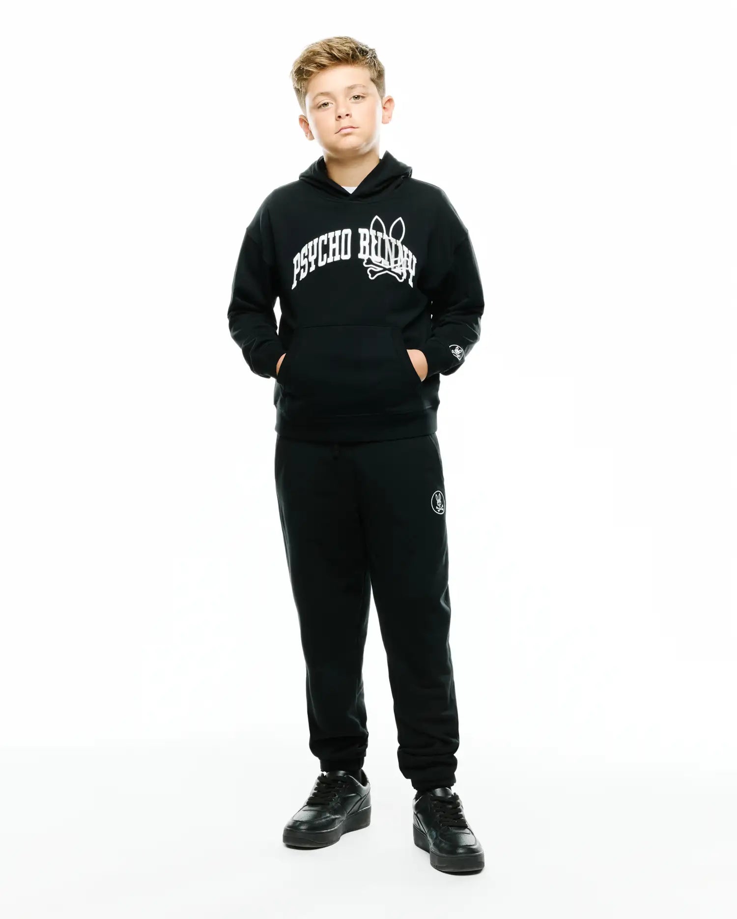 Psycho Bunny Kids Bottoms Nathaniel Sweatpants pantaloni tuta neri