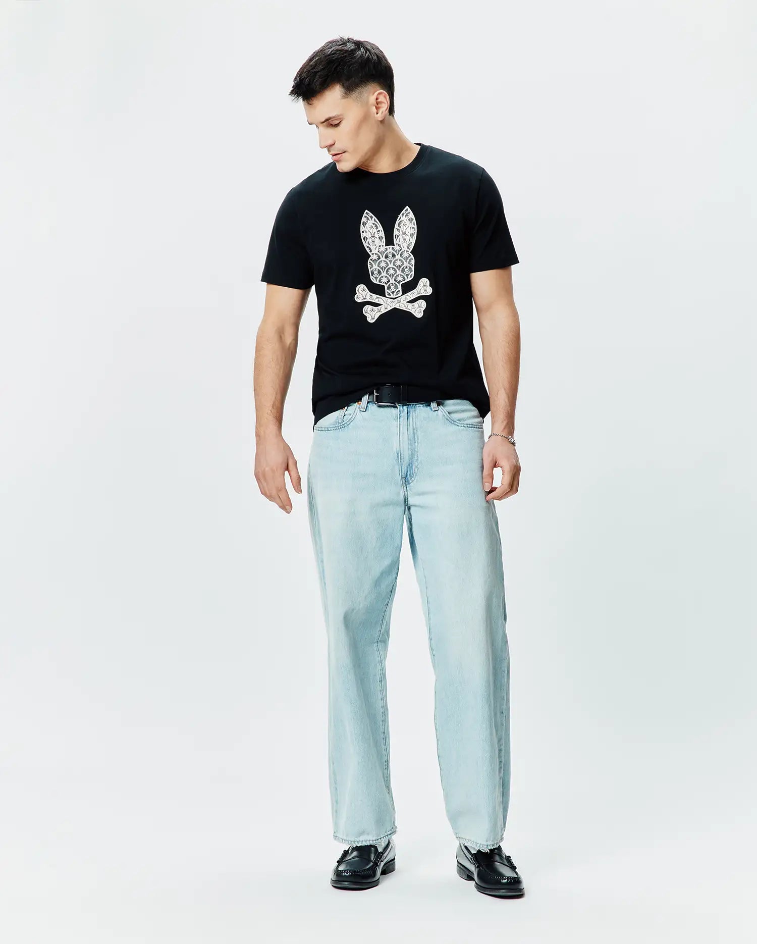 Psycho Bunny Men's Tees MENS BRAD GRAPHIC TEE - MT0200274 maglietta nera
