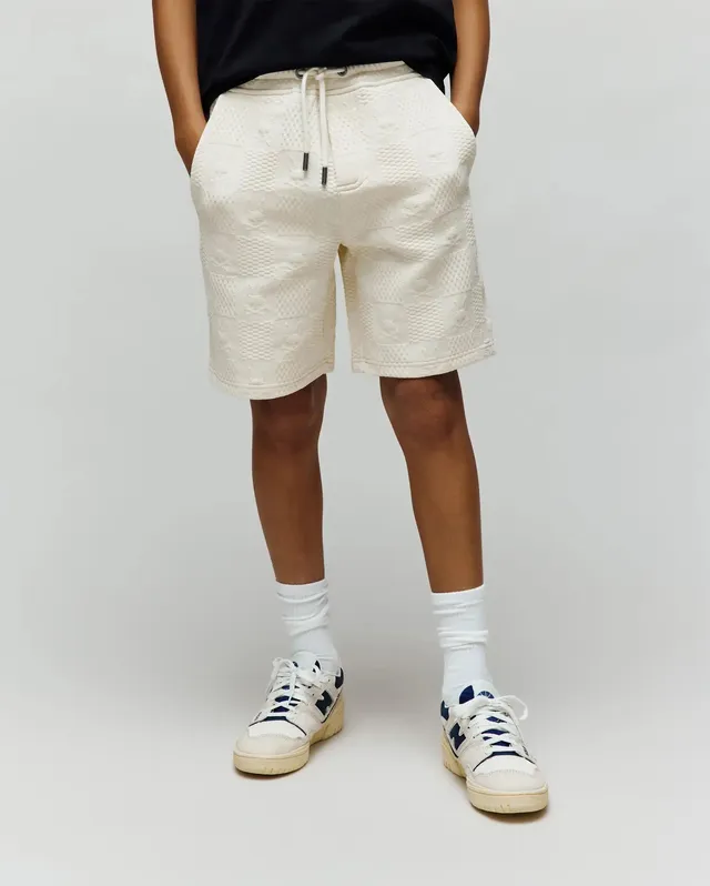 Psycho Bunny Kids Bottoms Dustin Sweatshort KB0900022 pantaloncini beige jacquard