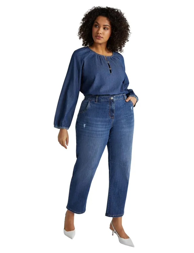 Fiorella Rubino Jeans Moon Fit jeans con micro strappi curvy