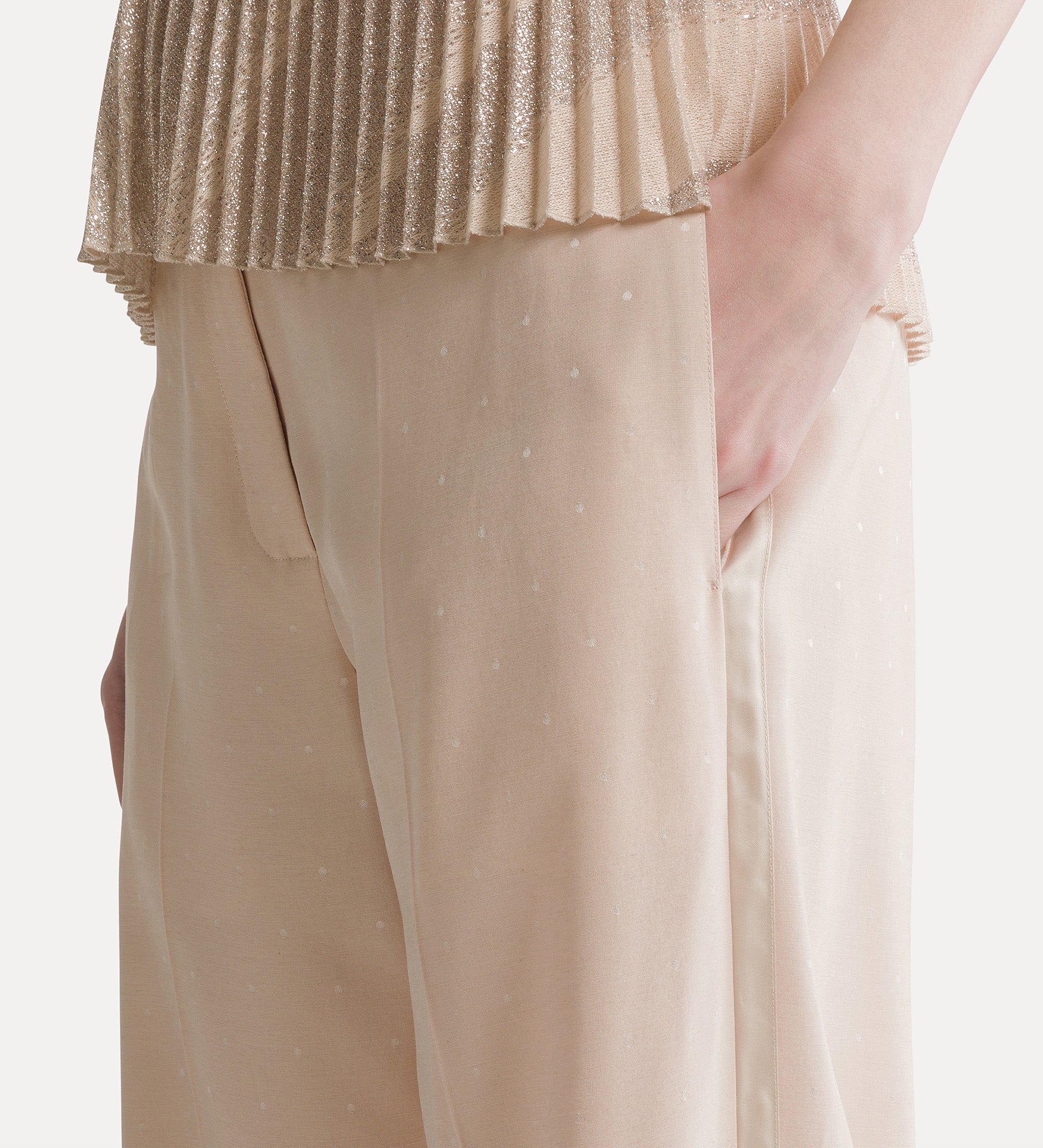 Forte pantaloni pantaloni sartoriali jacquard pois Loto