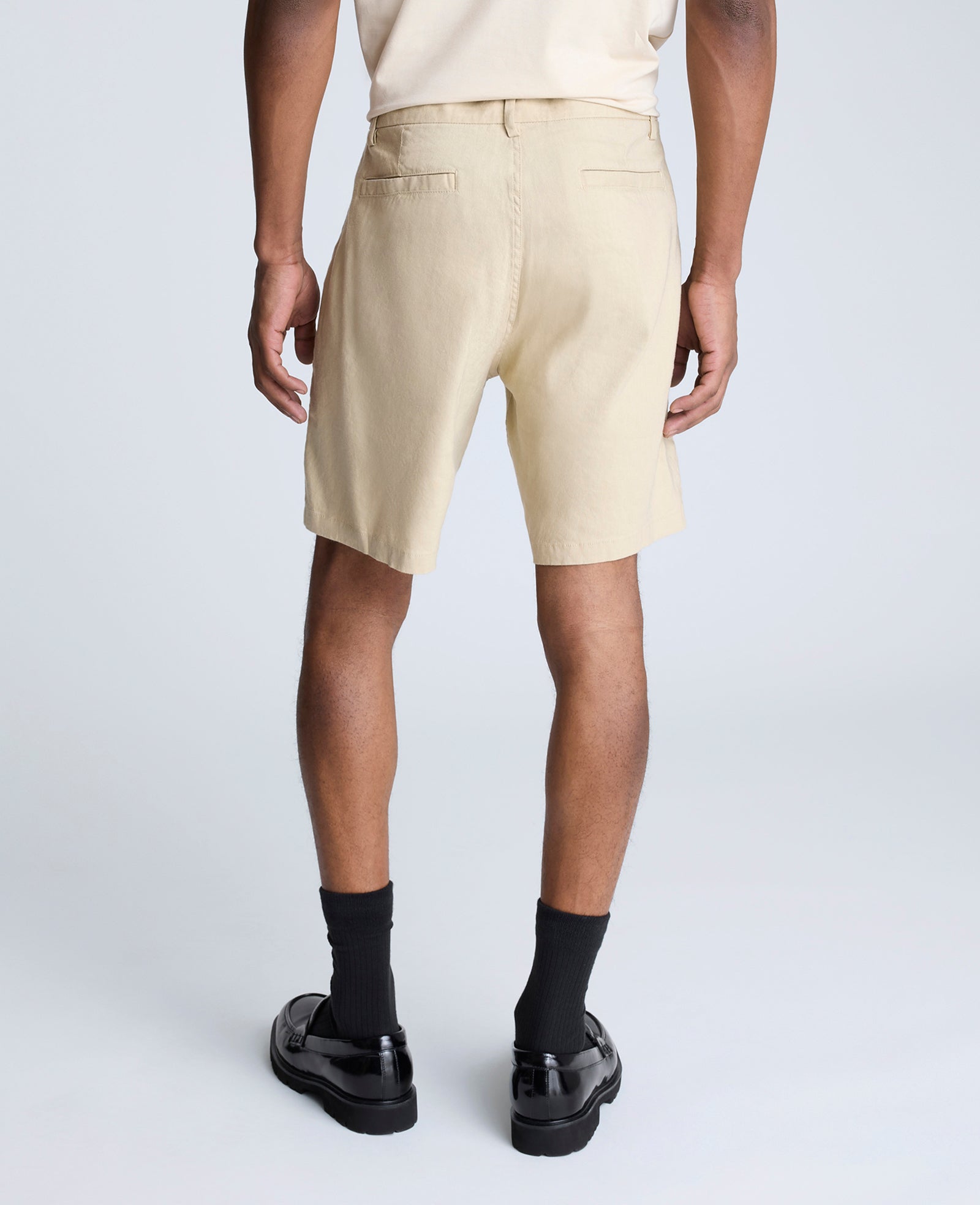 Kenneth Cole Reaction Clothing Performance Pleated Linen Short bermuda beige lino