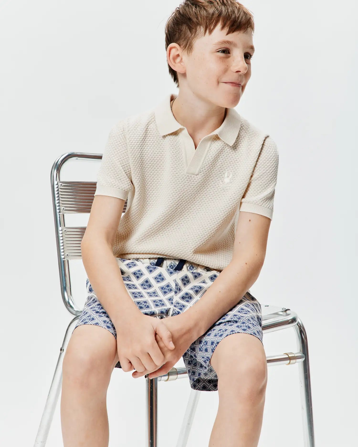 Psycho Bunny Kids Polo Shirts Devon Knit Polo KT0100093 polo bianca bambini cotone