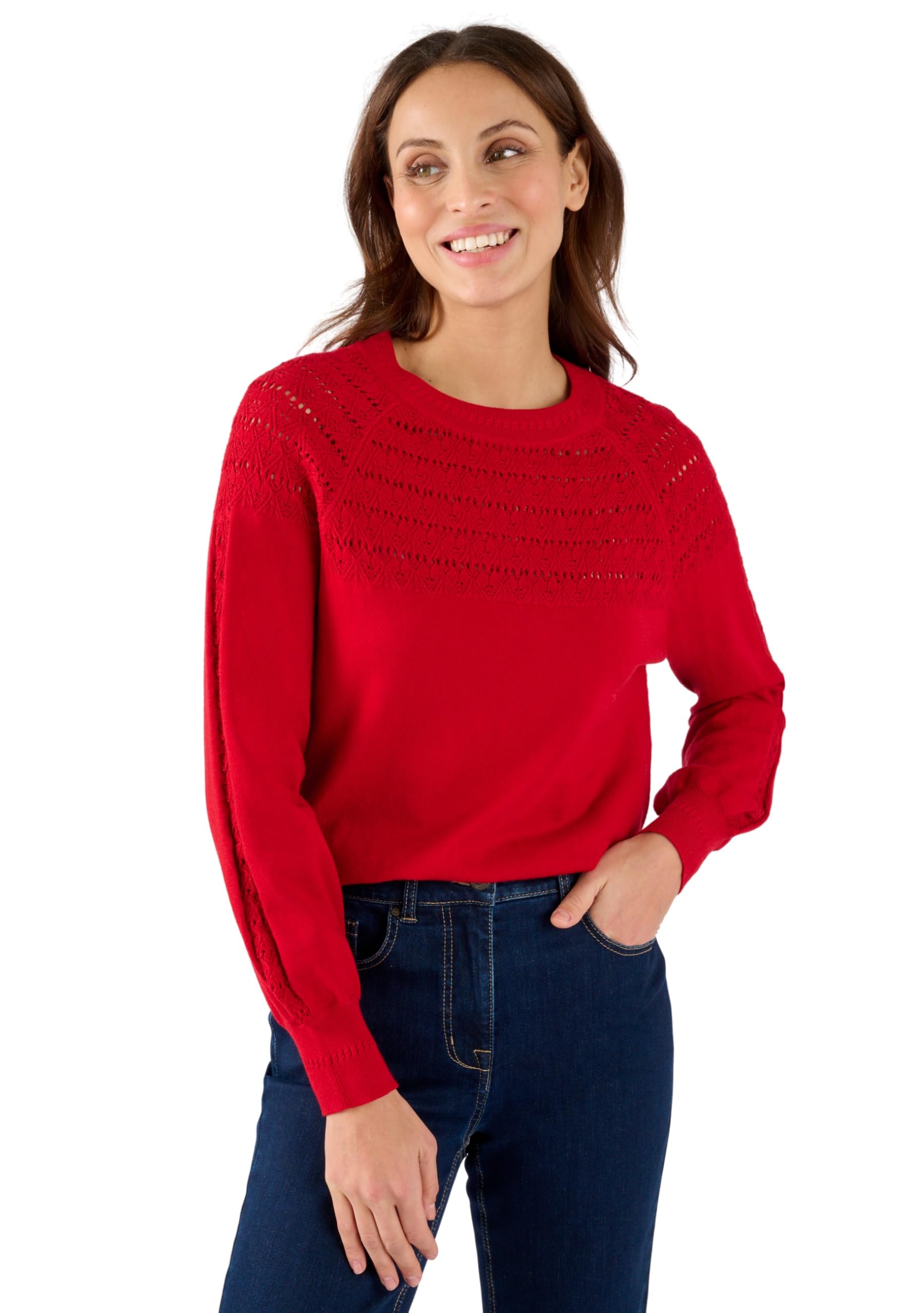 Damart Prêt-à-porter maglione da donna blu oltremare in maglia sottile