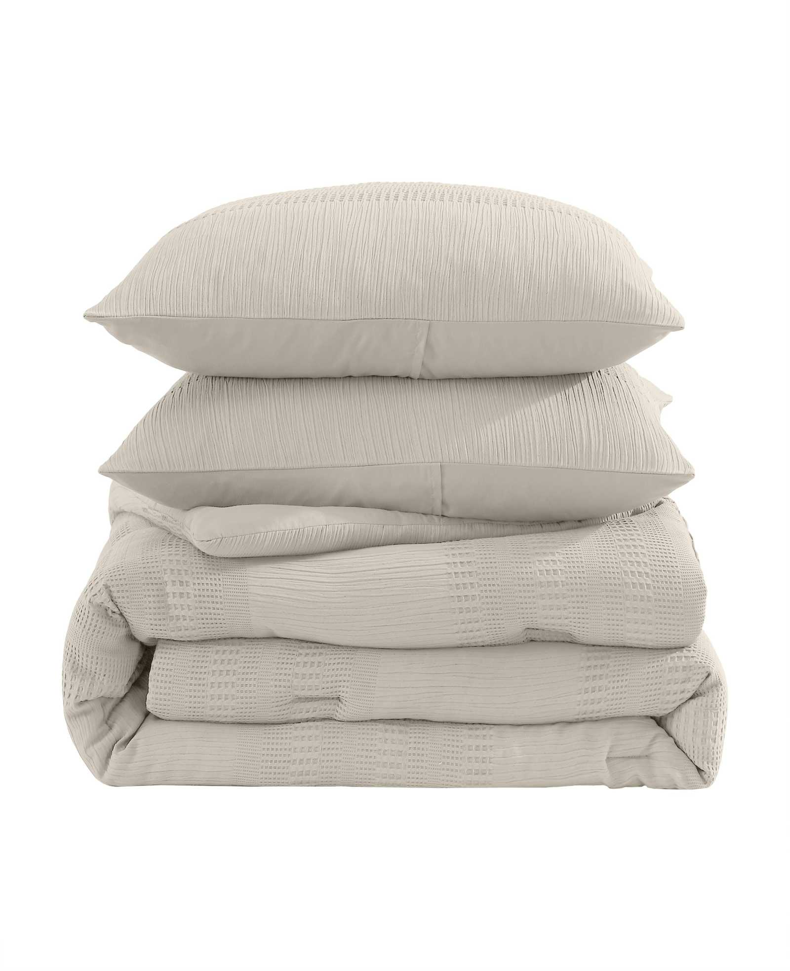 Kenneth Cole Reaction Home & Bedding Variegated Waffle set piumone beige