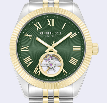 Kenneth Cole Reaction Watches Open Heart Automatic Bracelet Watch orologio automatico verde