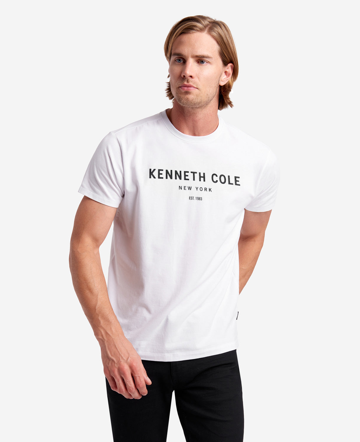 Kenneth Cole Reaction Clothing Site Exclusive 1983 Logo T-Shirt maglietta bianca
