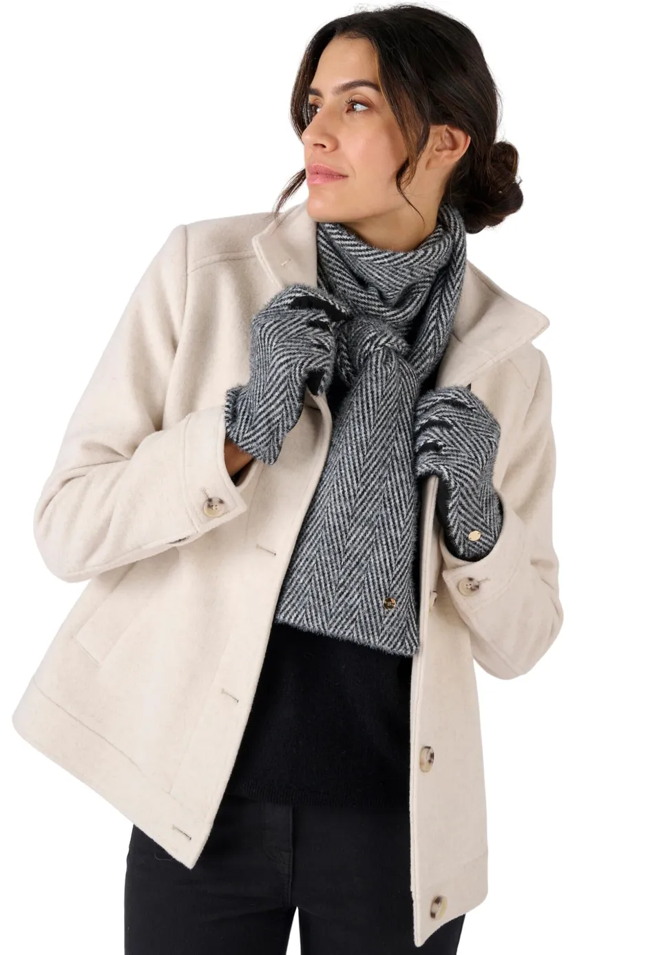 Damart Accessori sciarpa e guanti donna, set con lana