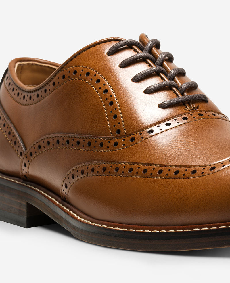Kenneth Cole Reaction Shoes REACTION - Lance Wingtip Brogue Oxford scarpe brogue uomo cognac