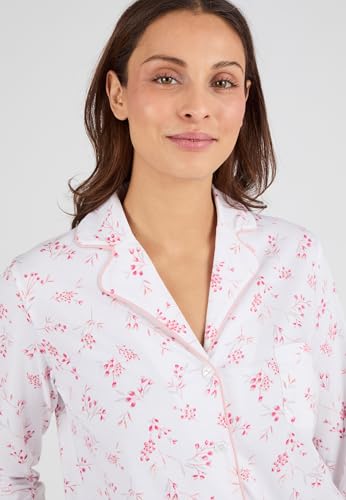 Damart Homewear Pigiama in maglia in puro cotone jersey rosa fiorito