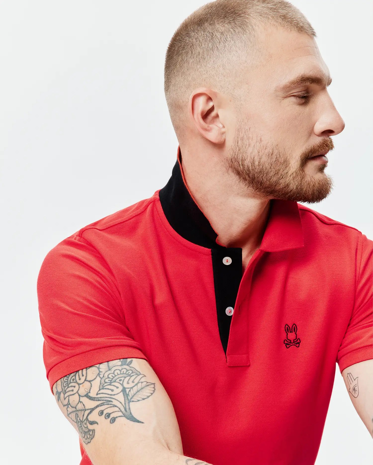 Psycho Bunny Men's Polos Blythe Pique Polo polo rosso Bittersweet cotone Pima