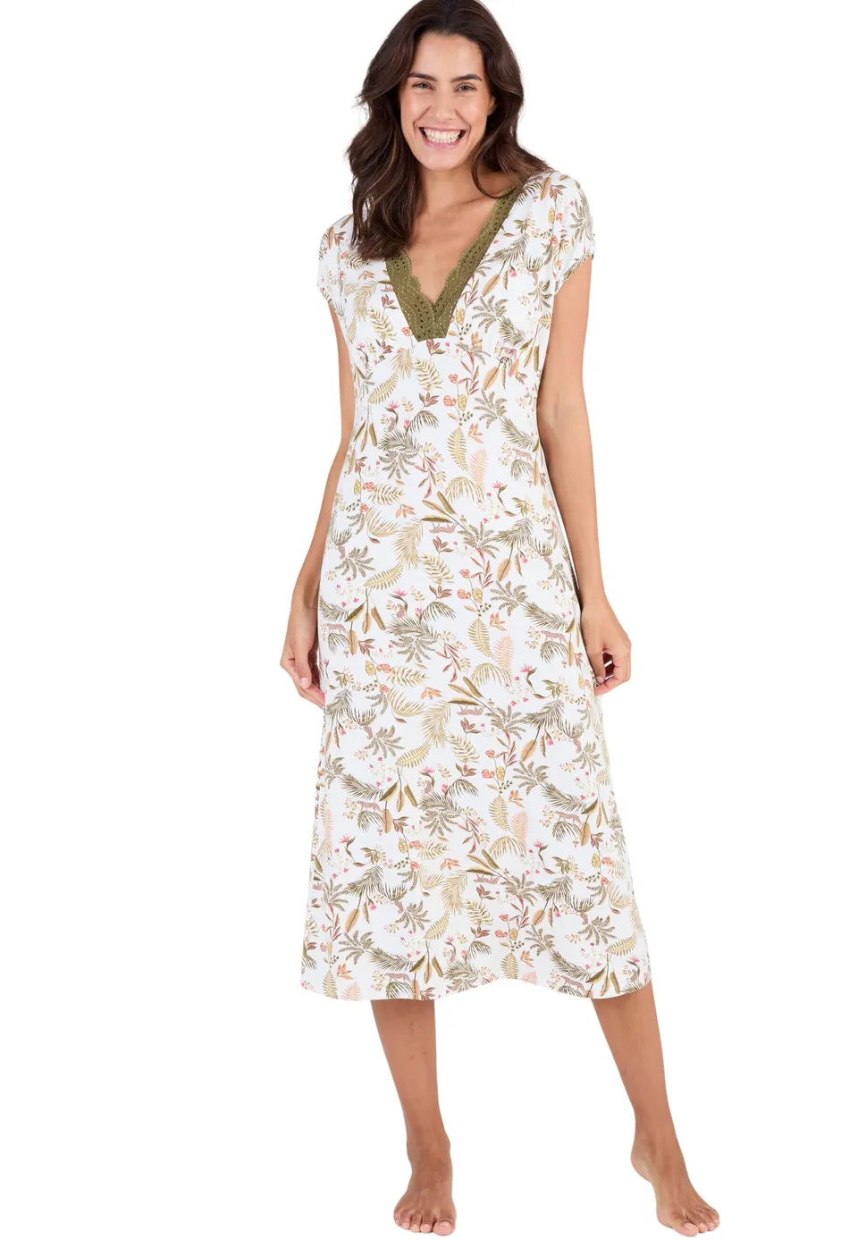 Damart Homewear Camicia Da Notte Collo Pizzo camicia da notte
