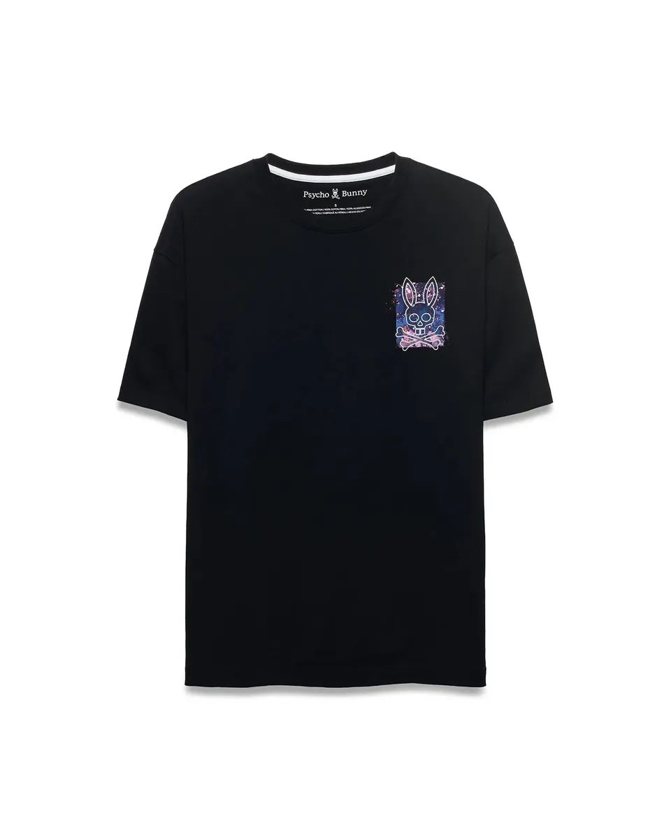 Psycho Bunny Big & Tall Isaac Splatter Back maglietta nera 1XL-6XLT oversize
