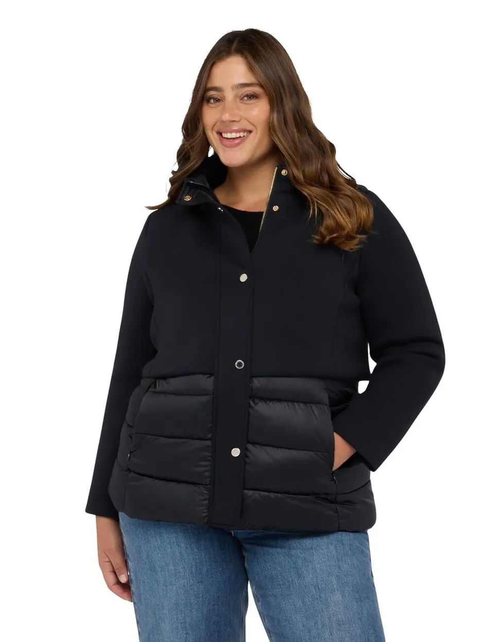 Fiorella Rubino Piumini Piumino bimaterico con cappuccio 48 Plus