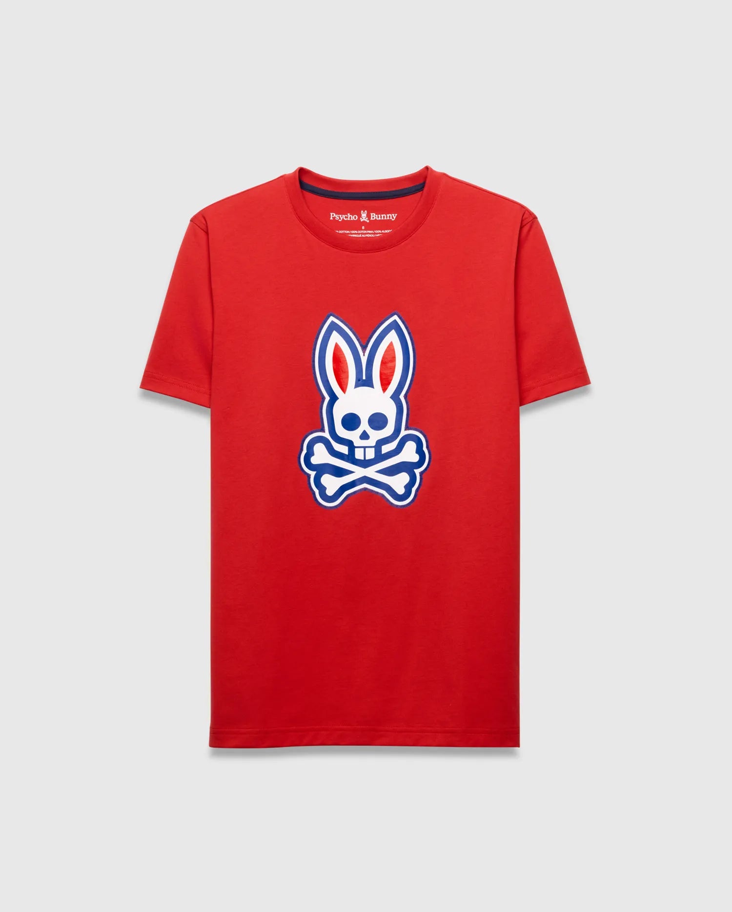 Psycho Bunny Men's Tees John Graphic T-shirt rossa in cotone Pima