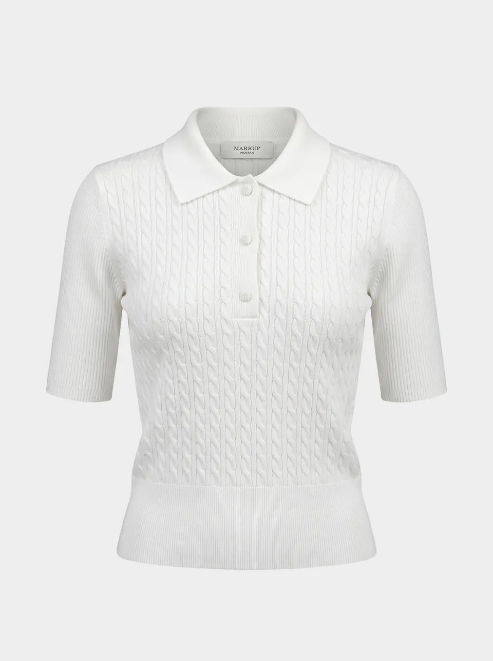 Markup Donna Maglieria Polo con lavorazione a trecce