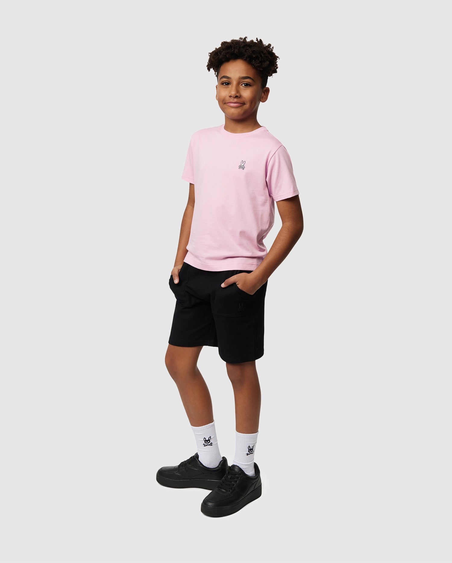 Psycho Bunny Kids Tees Classic Crew Neck Tee B0U014CRPC T-shirt rosa in cotone Pima