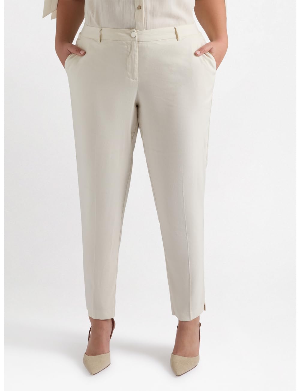 Fiorella Rubino Pantaloni New York Misto Lino pantaloni 46 Plus
