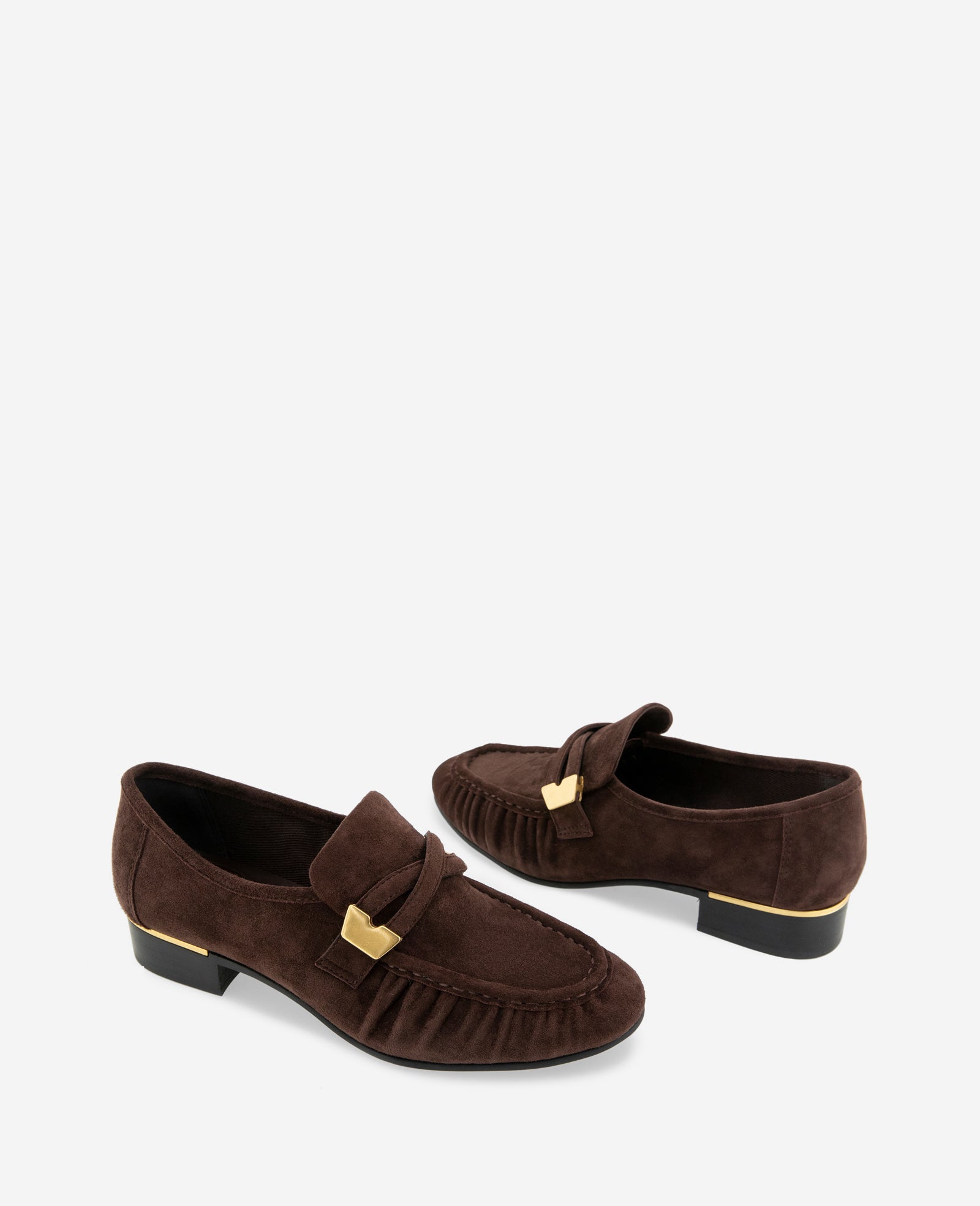 Kenneth Cole Reaction Remi Suede Pleated Toe loafer marrone in camoscio