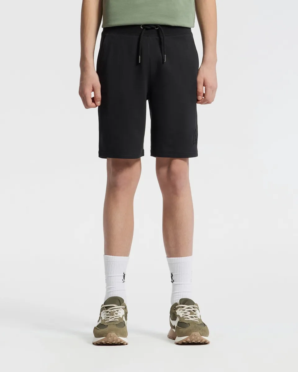 Psycho Bunny Kids Bottoms Levanzo pantaloncini neri in French Terry