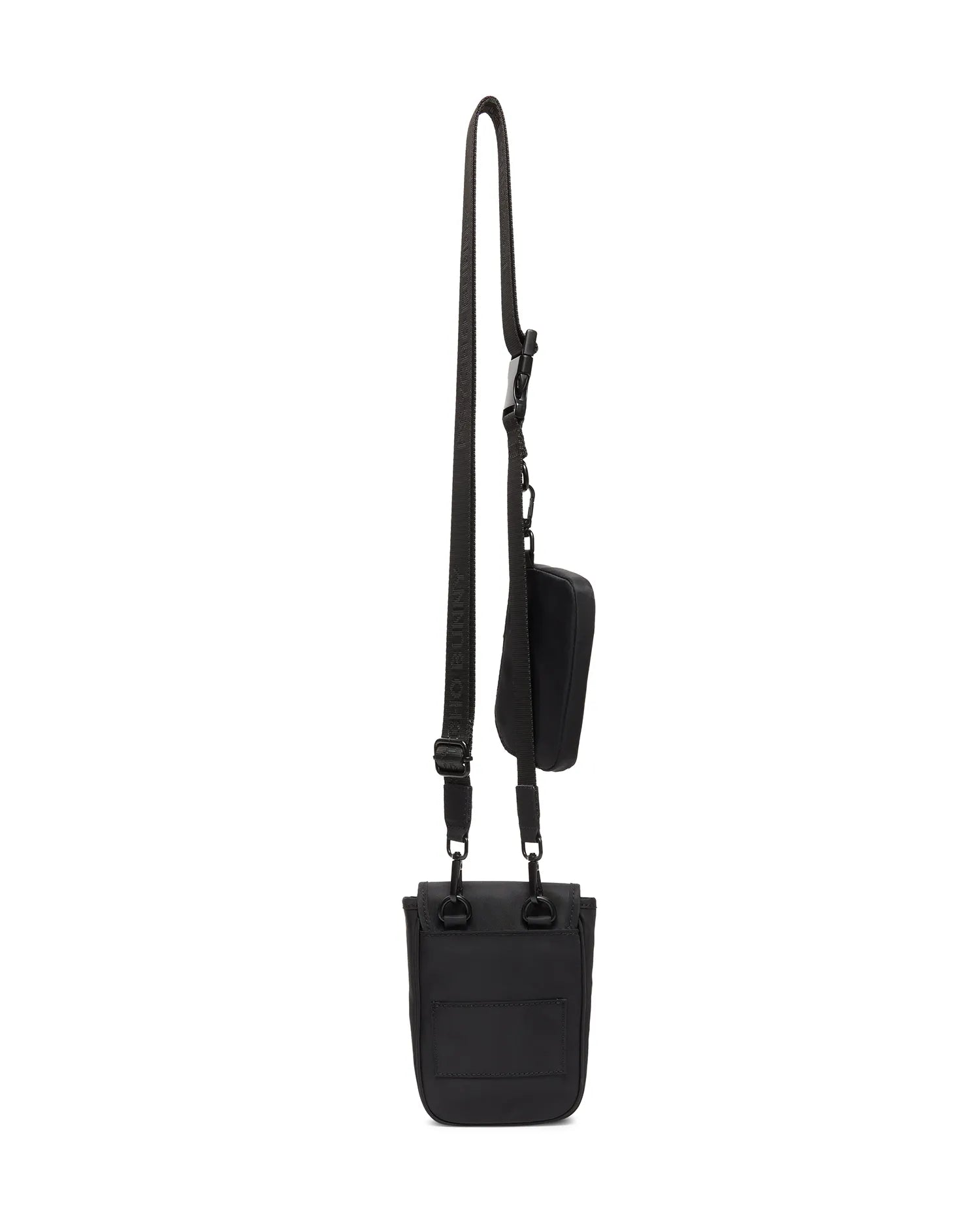 Psycho Bunny Accessories Men's Nylon Crossbody Bag with Pouch borsa nera