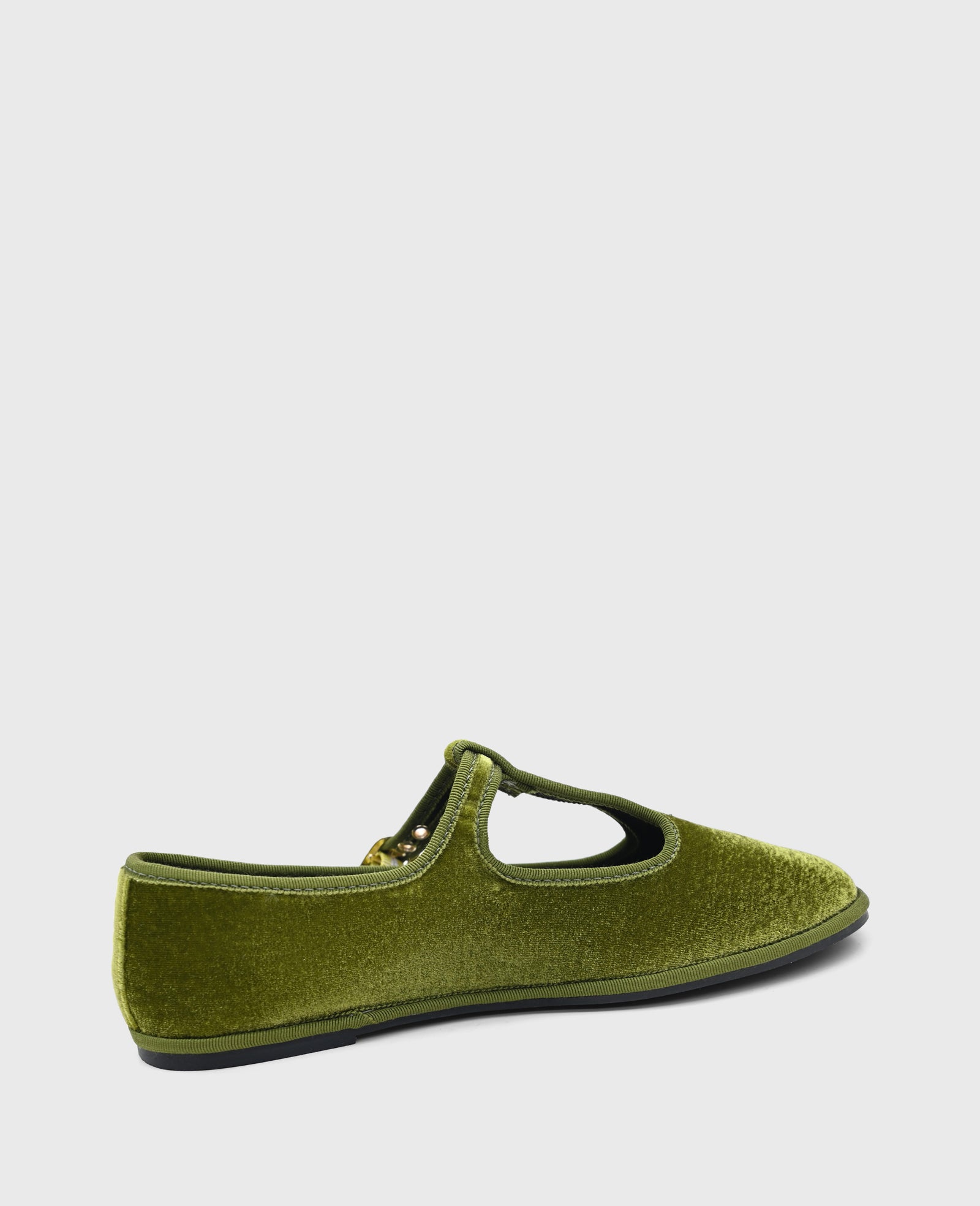 Kenneth Cole Reaction Shoes Verona Velvet T-Strap Mary Jane Flat ballerine verde velluto