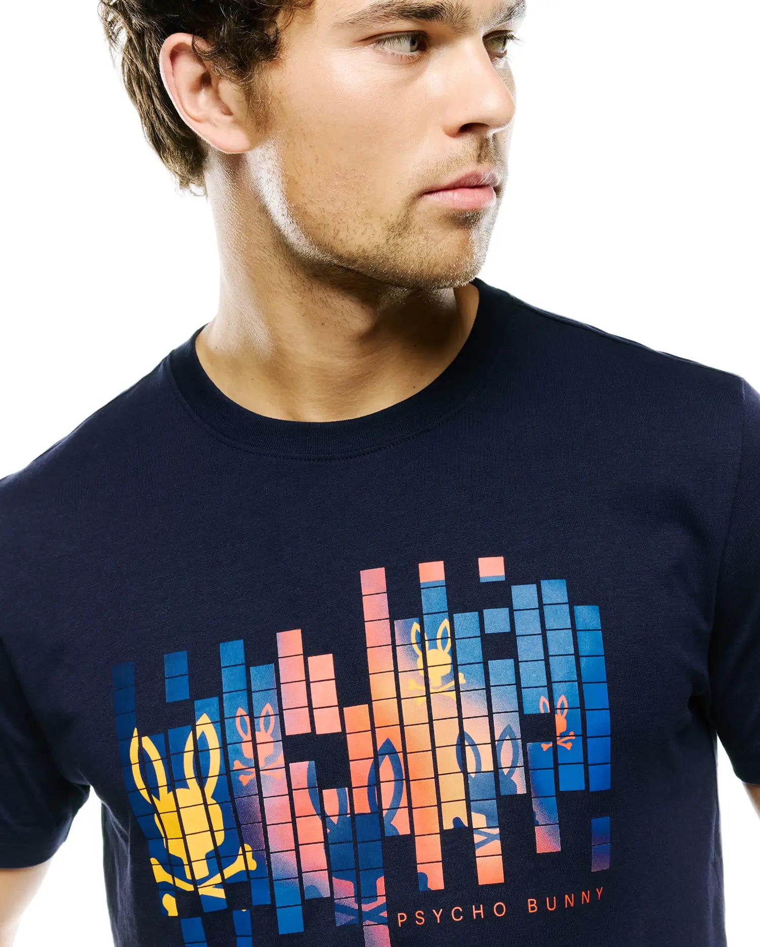 Psycho Bunny Men's Tees Zander Pima Cotton Graphic Tee maglietta blu 423