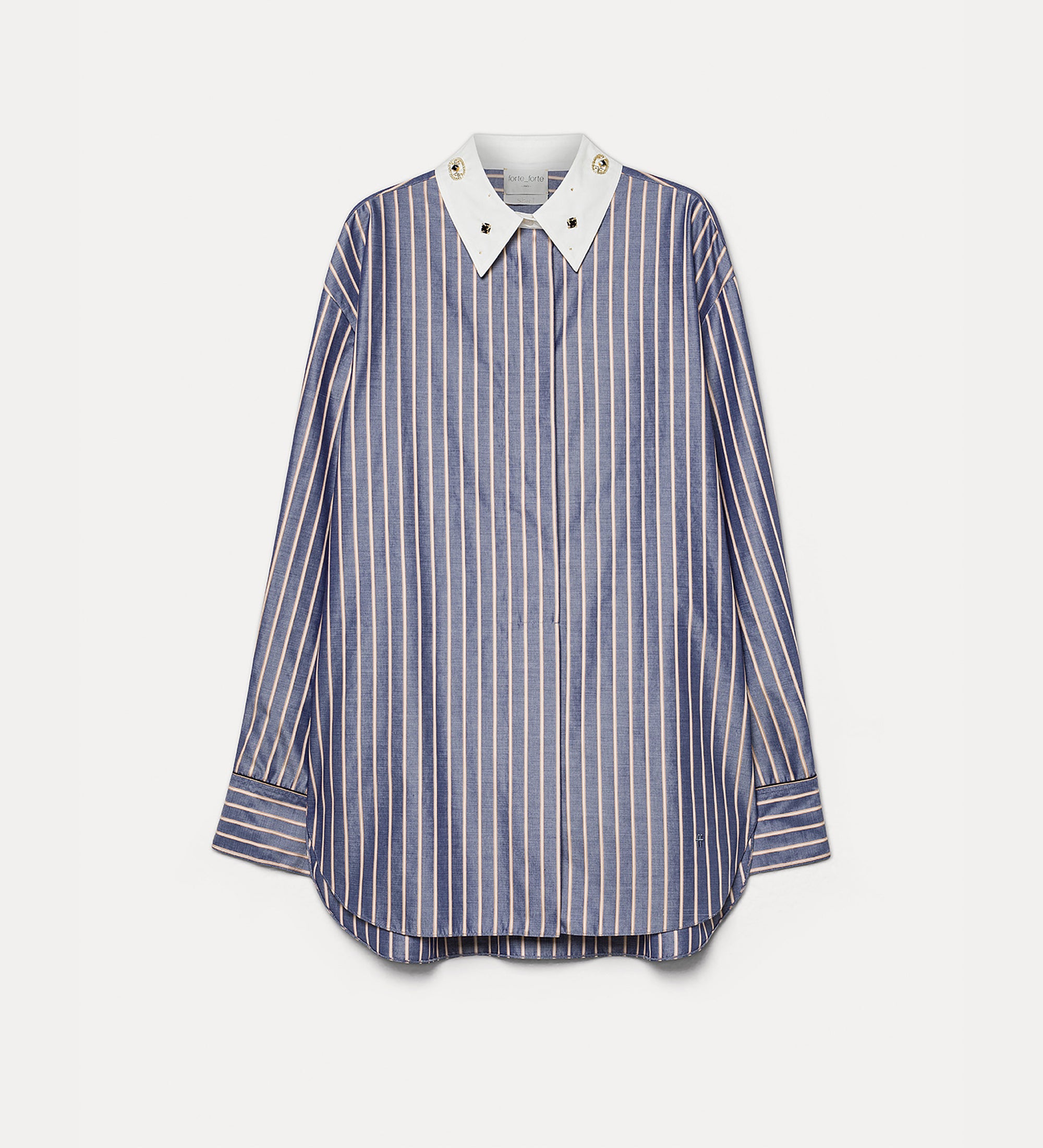 Forte camicie overshirt in popeline ricamato Notte