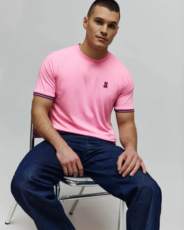 Psycho Bunny Men's Tees Clark Performance Tee maglietta rosa