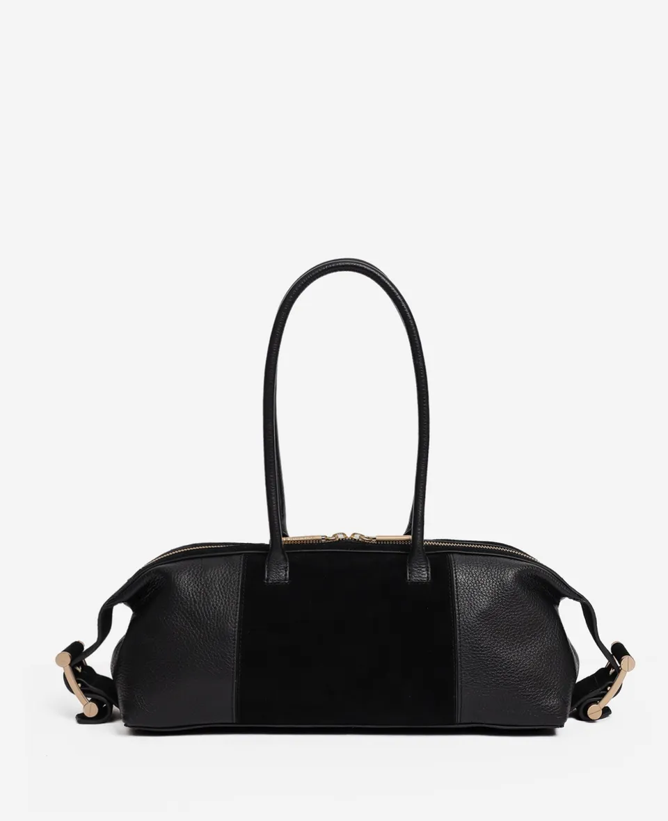 Kenneth Cole Reaction Bags Bowery Bowling Bag borsa nera in pelle