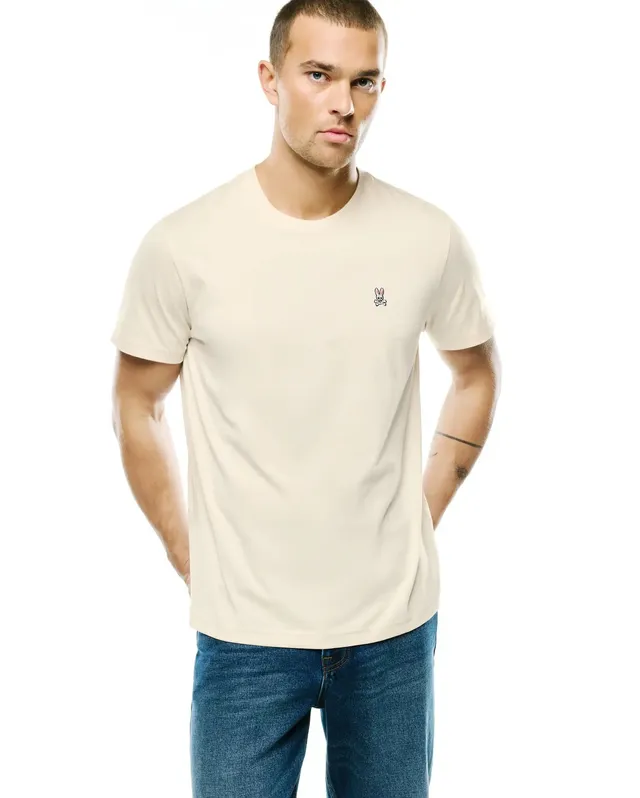 Psycho Bunny Men's Tees MENS CLASSIC CREW NECK TEE B6U014F200 maglietta White Cap Gray