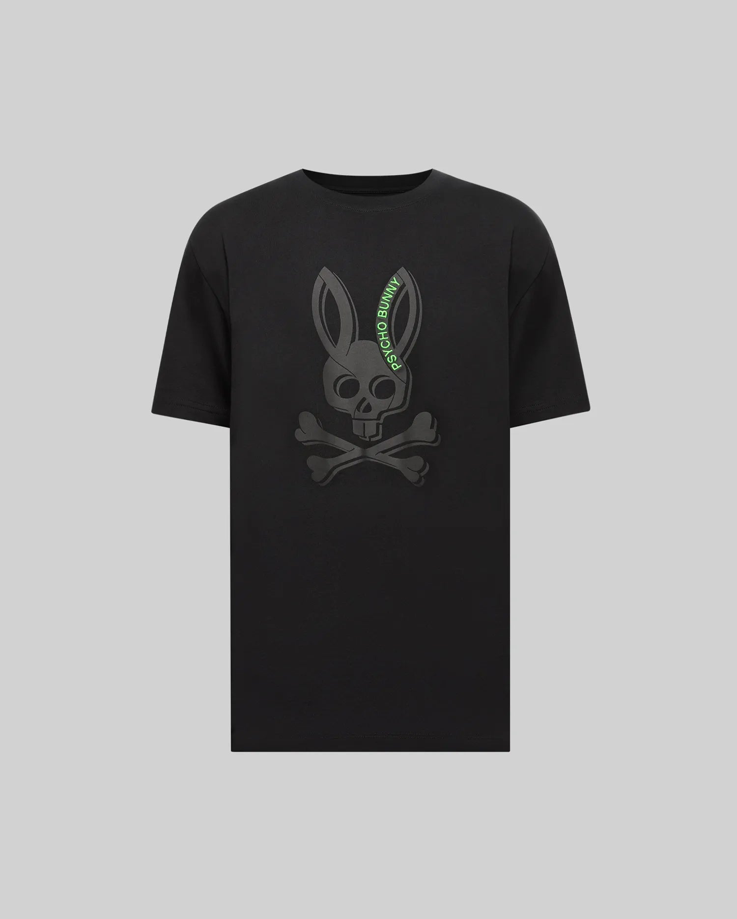Psycho Bunny Men's Tees Serge Embroidered Bunny Graphic Tee t-shirt 001 Black in cotone Pima