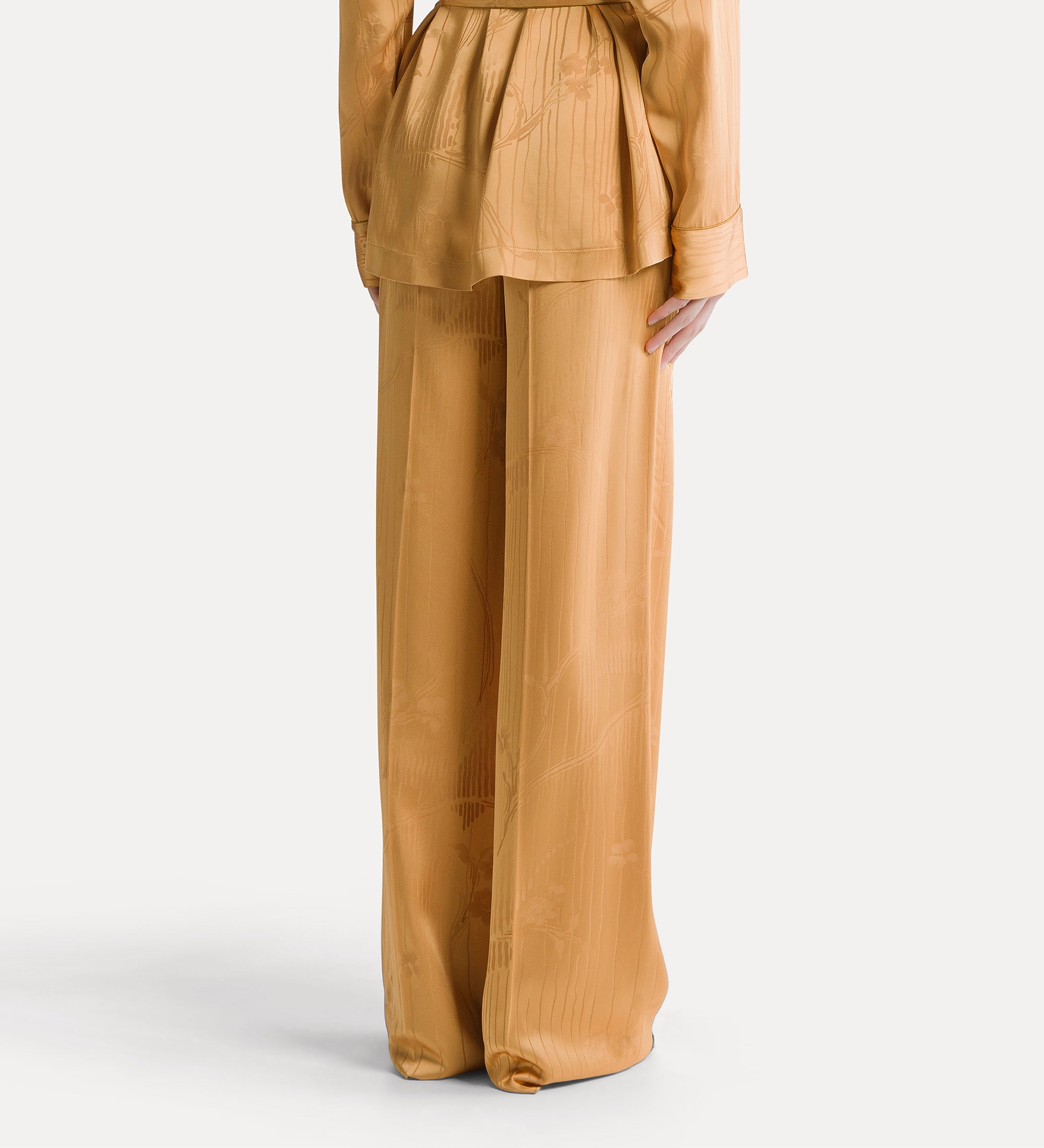 Forte The Lotus pantaloni jacquard heliodore vita alta
