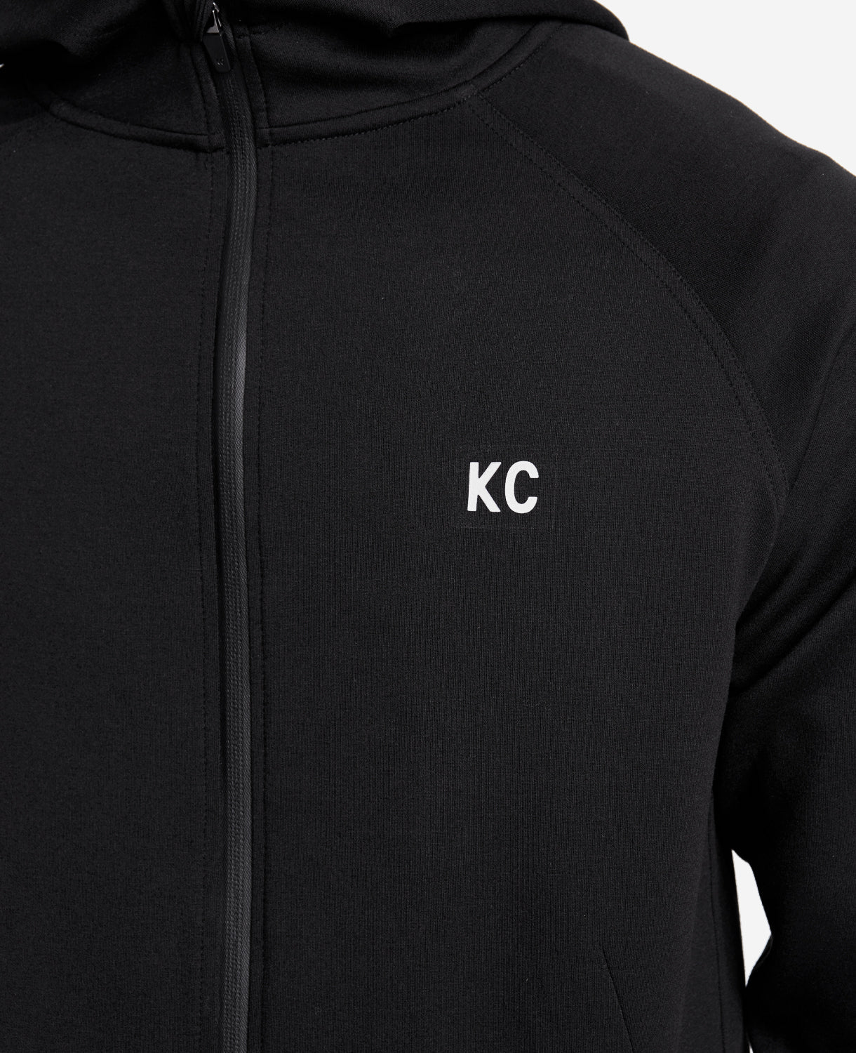 Kenneth Cole Reaction Clothing Active Zip Hoodie felpa nera protezione UPF 50