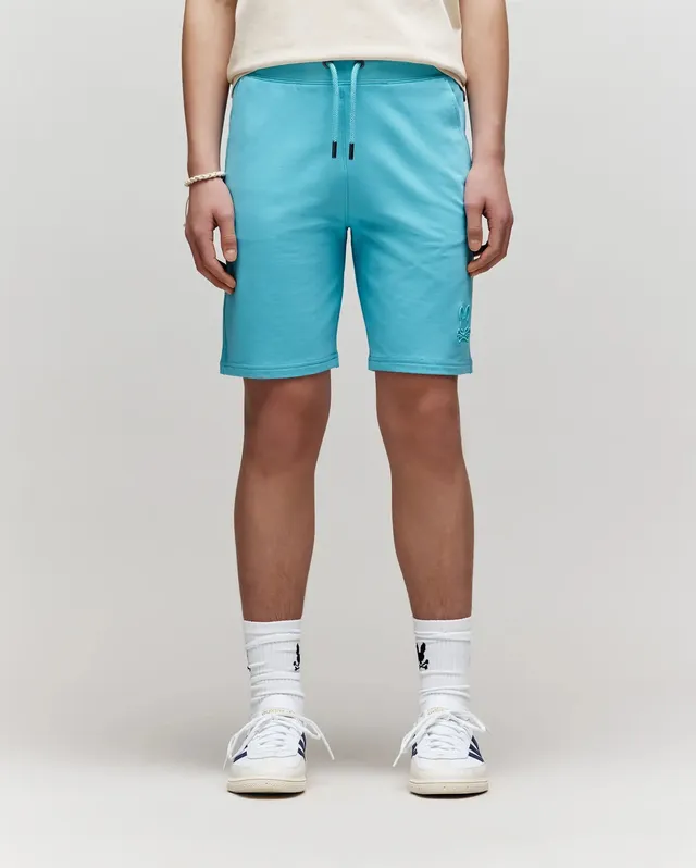 Psycho Bunny Kids Bottoms Levanzo pantaloncini azzurri in French Terry