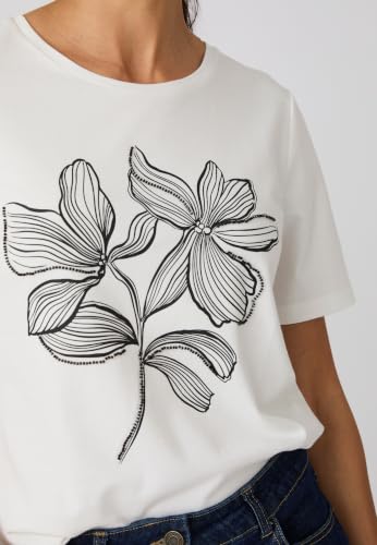 Damart Prêt-à-porter T-Shirt Perle Fantasia maglietta bianca con perle