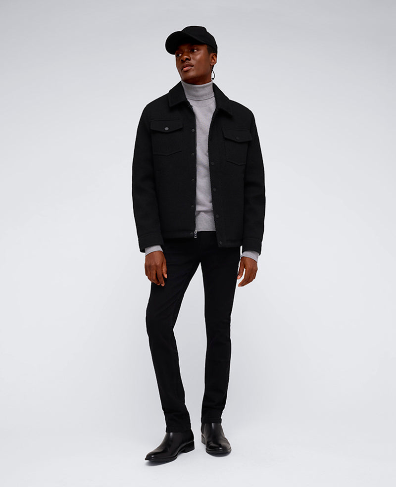 Kenneth Cole Reaction Clothing Heavyweight Twill Trucker Jacket giacca nera