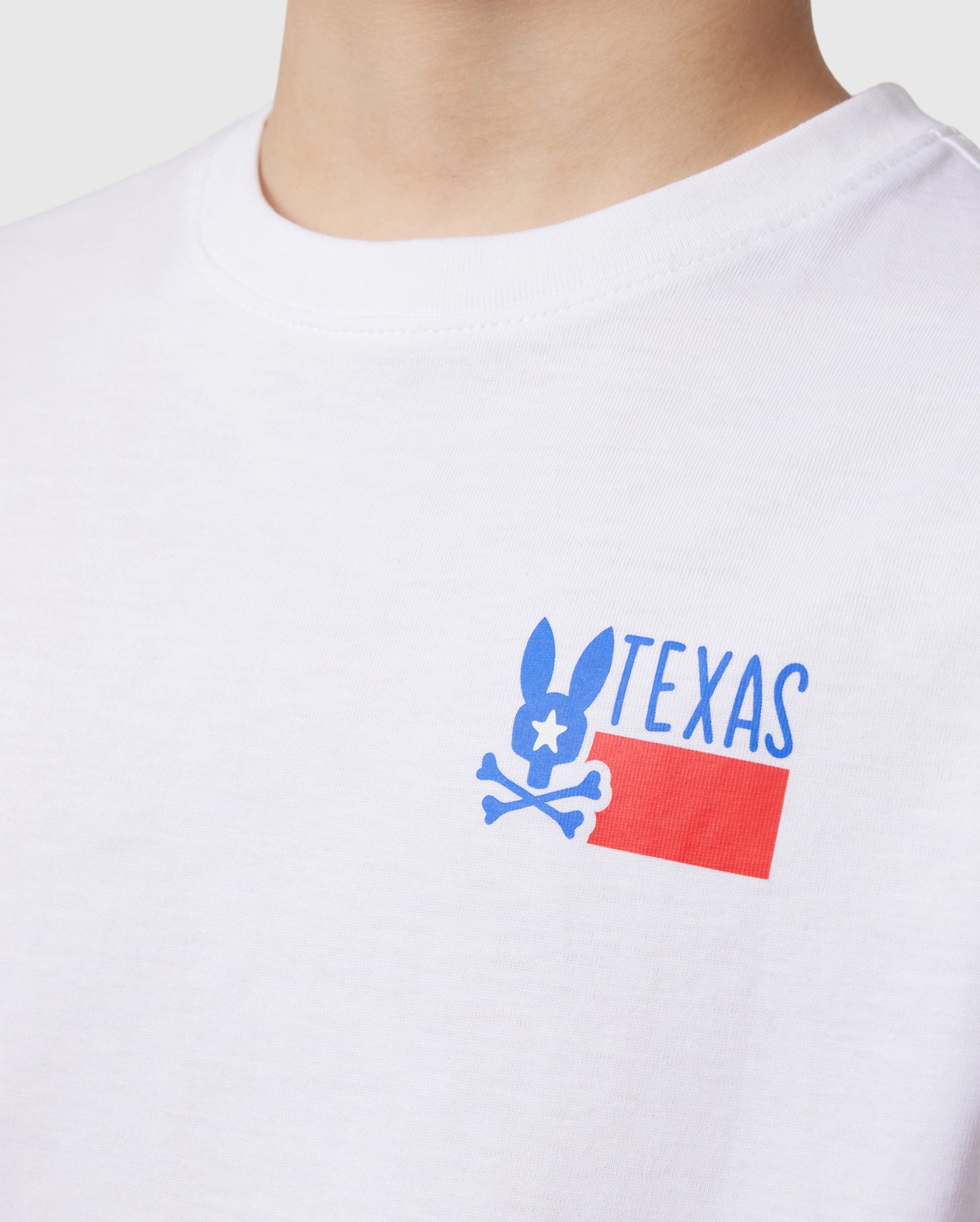 Psycho Bunny Kids Tees Texas City Tee maglietta 100 White in cotone Pima