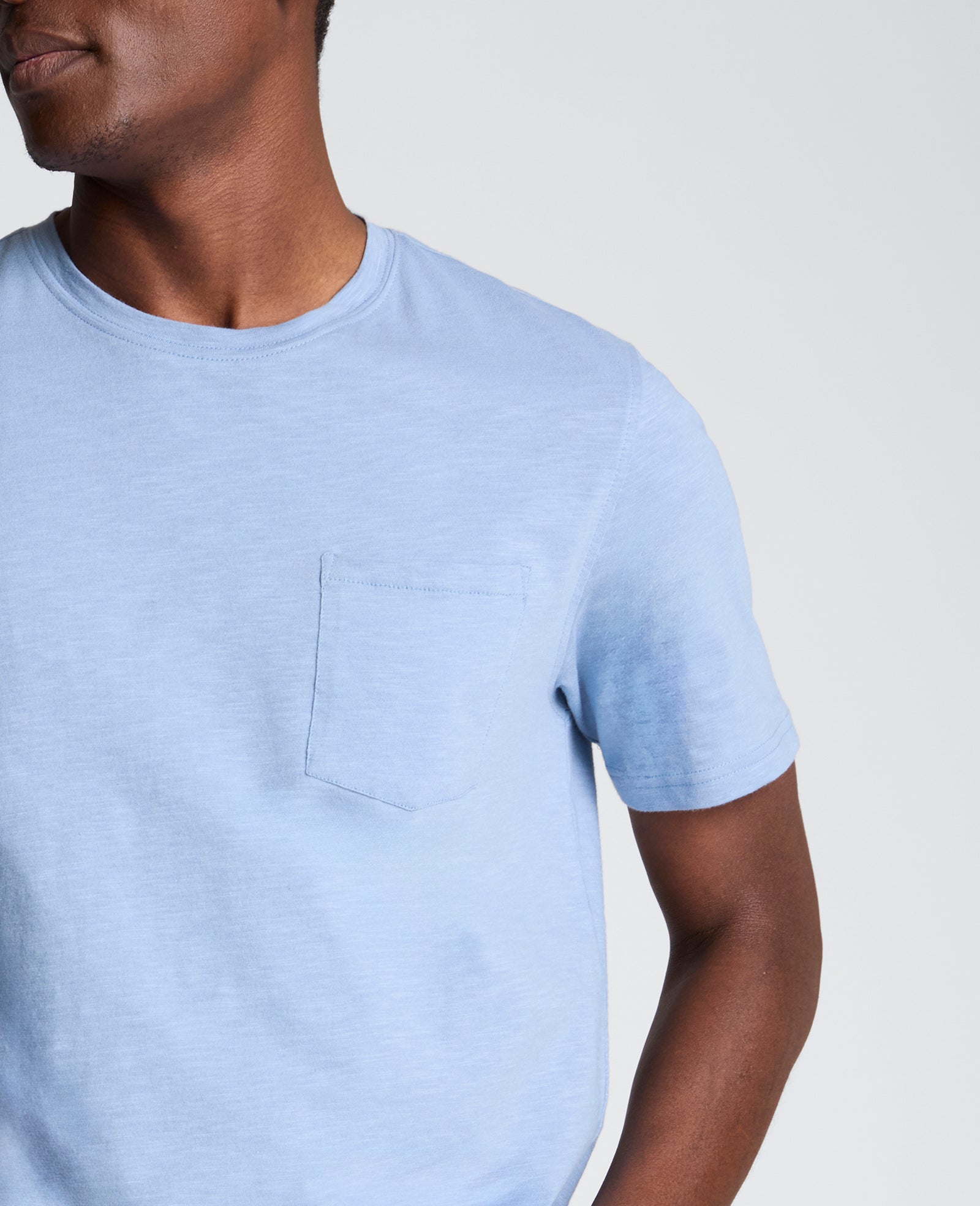 Kenneth Cole Reaction Clothing Crew Neck Tee with Pocket T-shirt blu con taschino