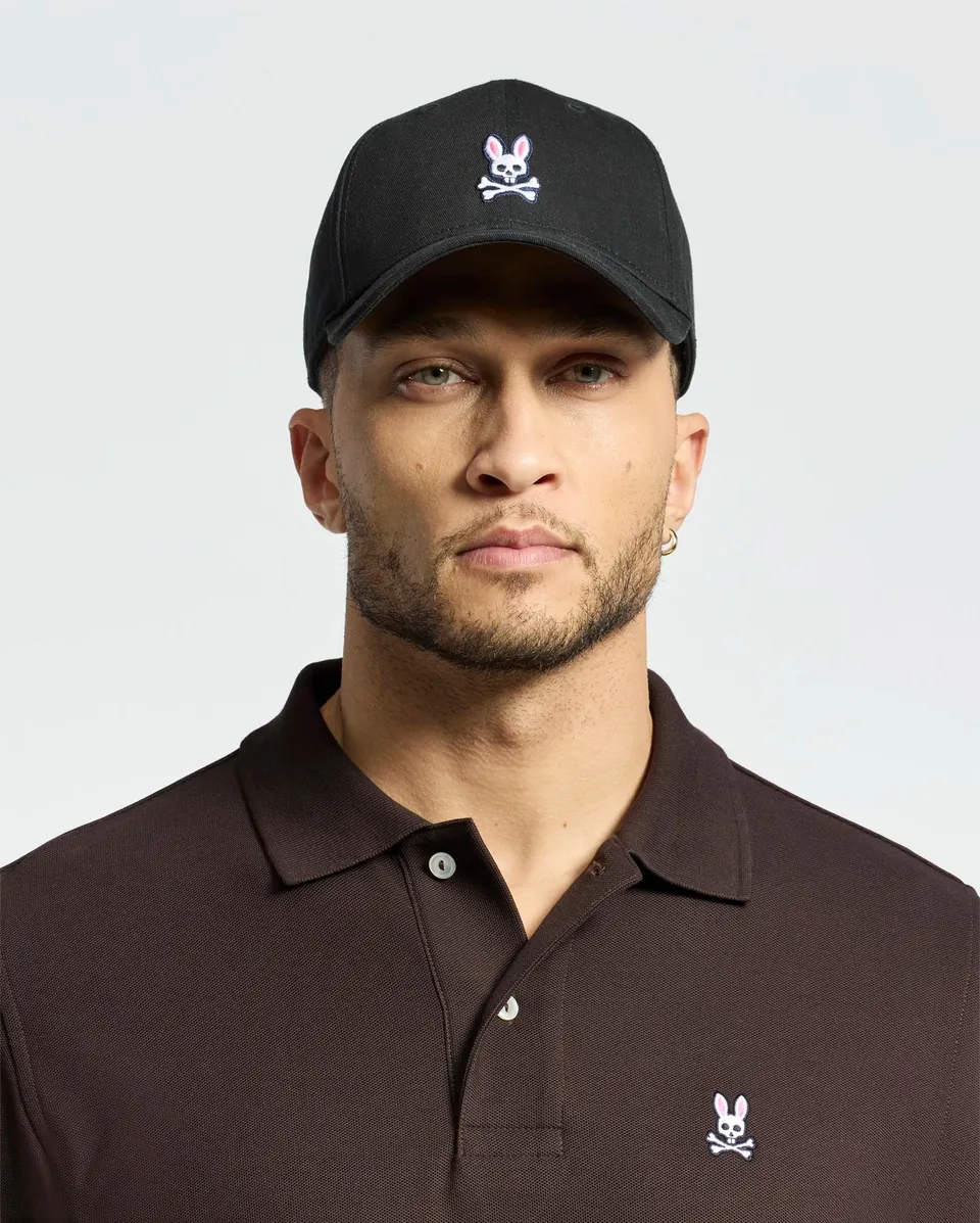 Psycho Bunny Accessories B6A816A1HT cappellino baseball nero cotone