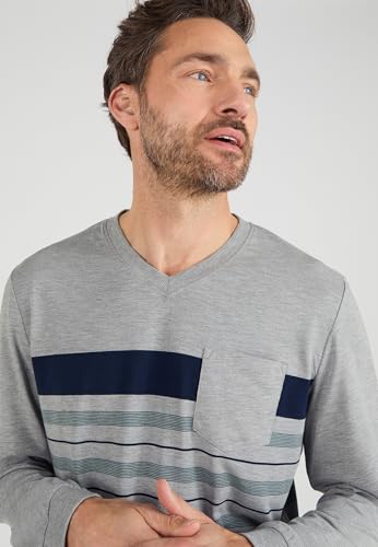 Damart Homewear pigiama Thermolactyl in jersey uomo grigio melange taglia S