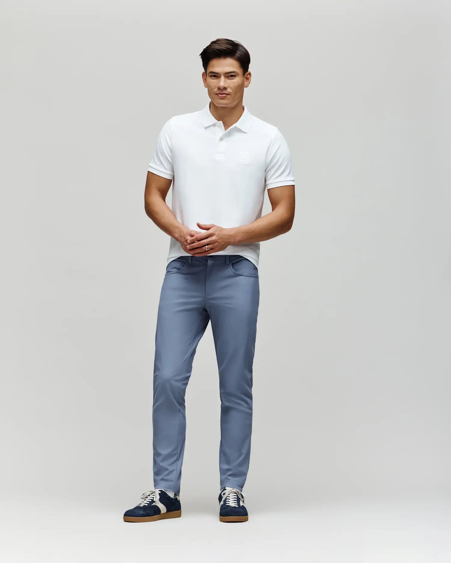 Psycho Bunny Men's Pants Maverick 10K Step Pant pantaloni blu 29–40 con portachiavi