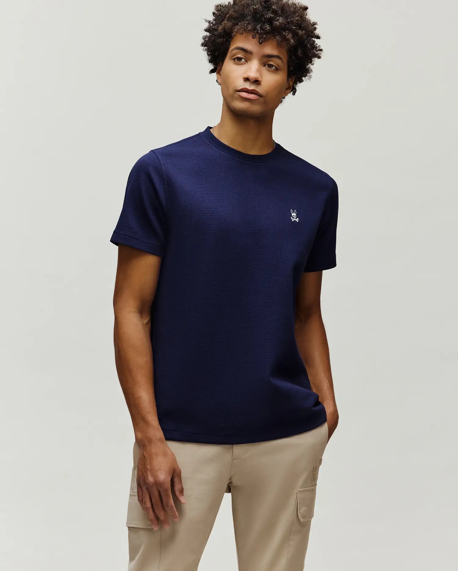 Psycho Bunny Men's Tees Maxton Waffle Tee MT0200325 T-shirt Evening Blue