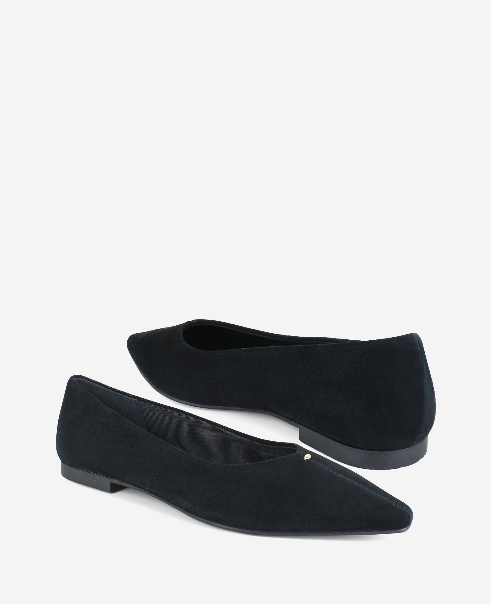 Kenneth Cole Reaction Nala Suede Point Toe Flat ballerine nere camoscio