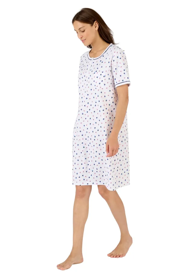 Damart Homewear Camicia Da Notte Puro Cotone Pettinato Donna XS rosa