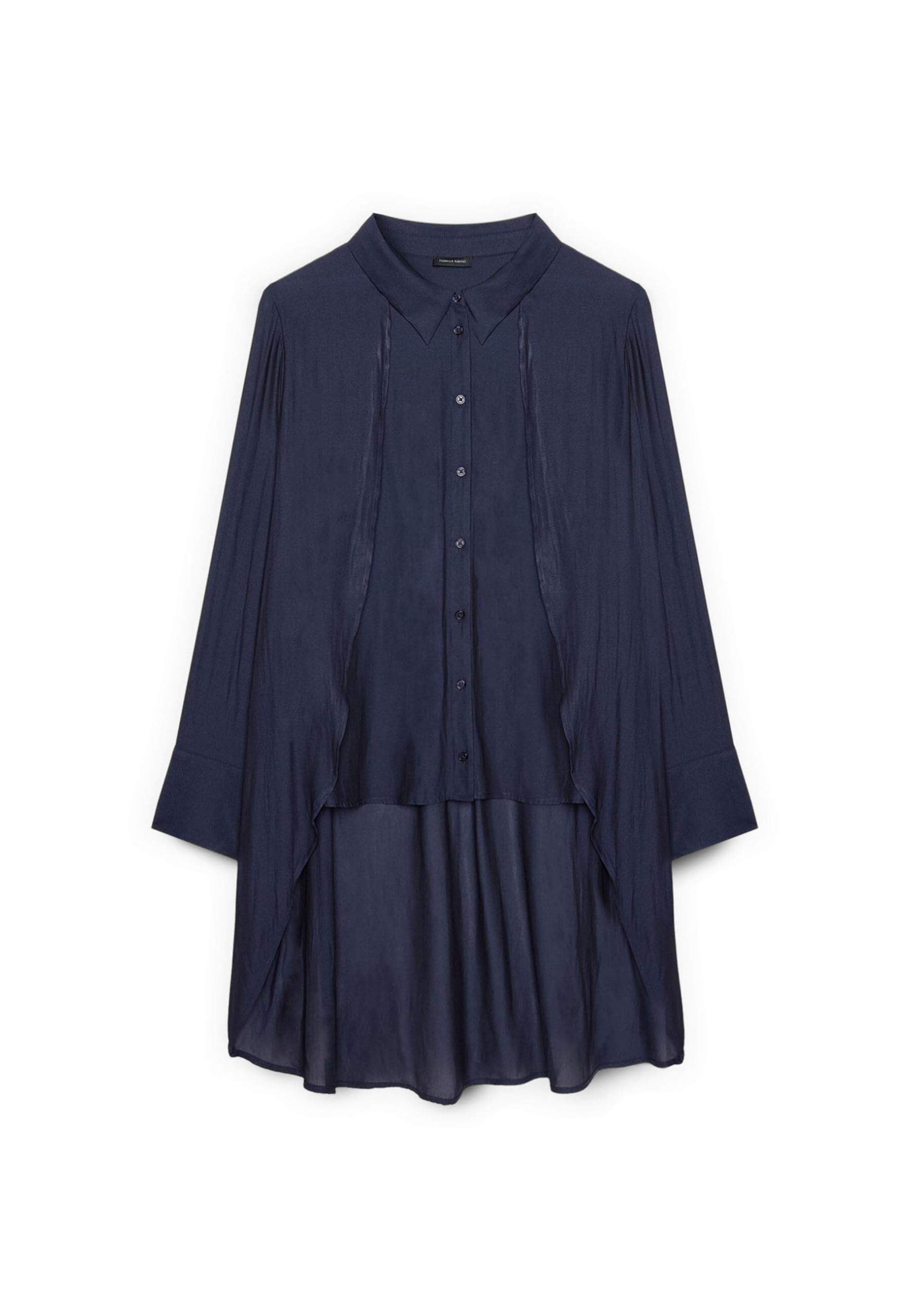 Fiorella Rubino Camicie e bluse Camicia in Georgette con Drappeggio a Doppio Strato camicia 46 Plus
