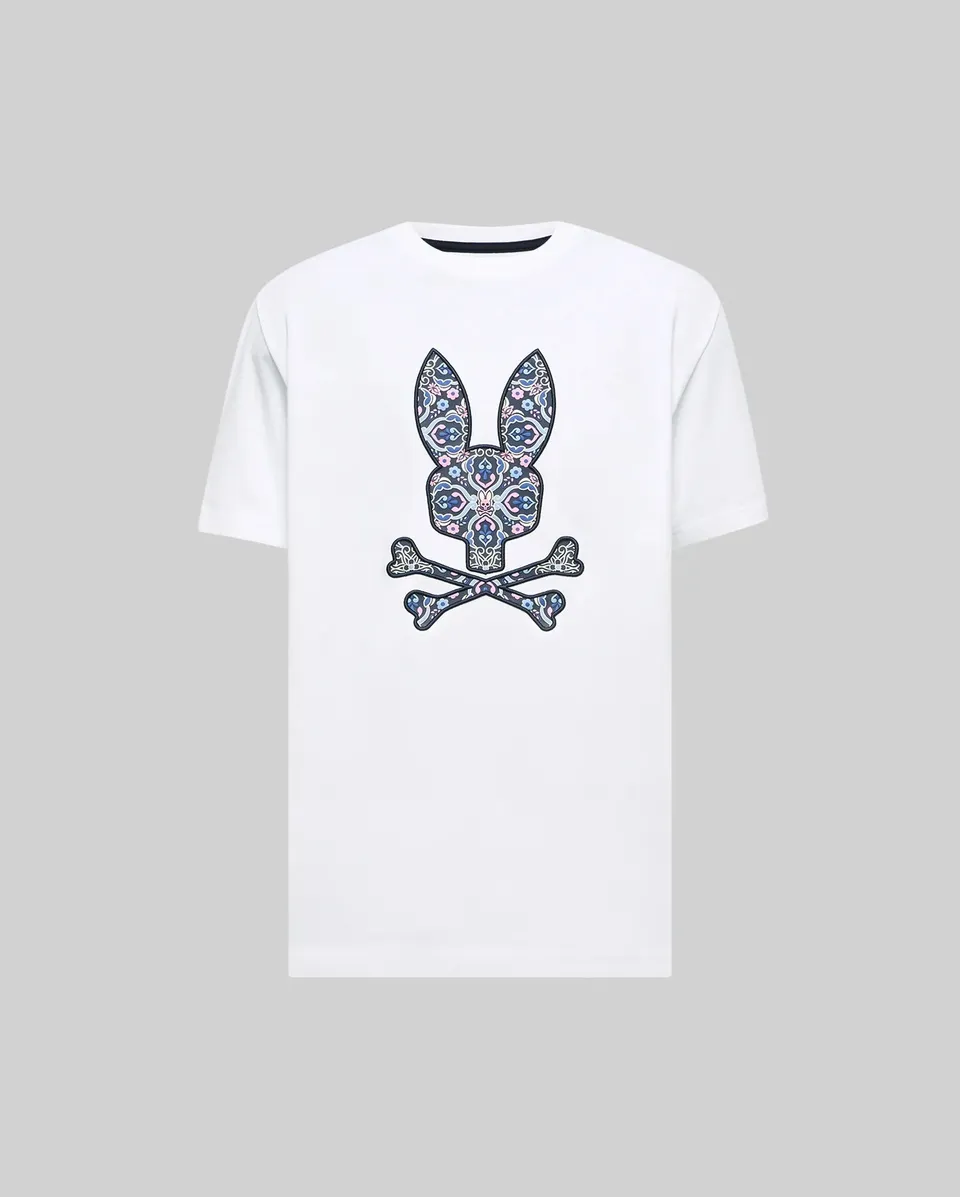 Psycho Bunny Men's Tees MENS LUKE GRAPHIC TEE MT0200236 t-shirt bianca