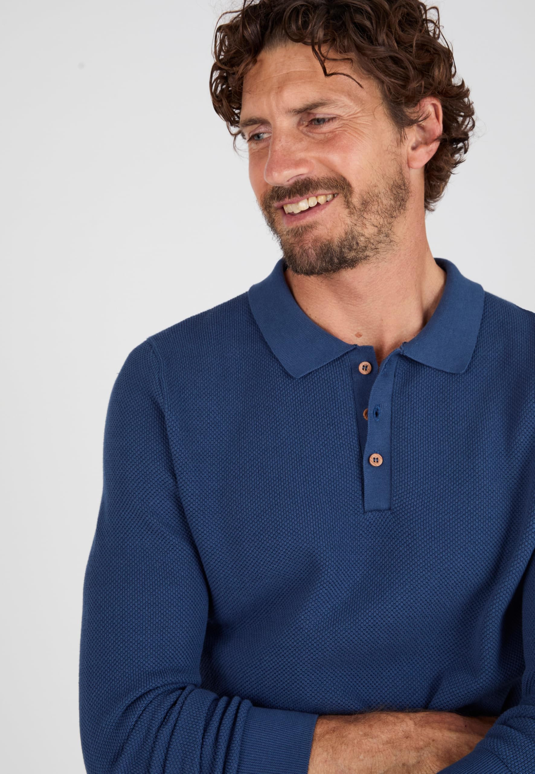 Damart Prêt-à-porter maglione collo a polo uomo S in cotone