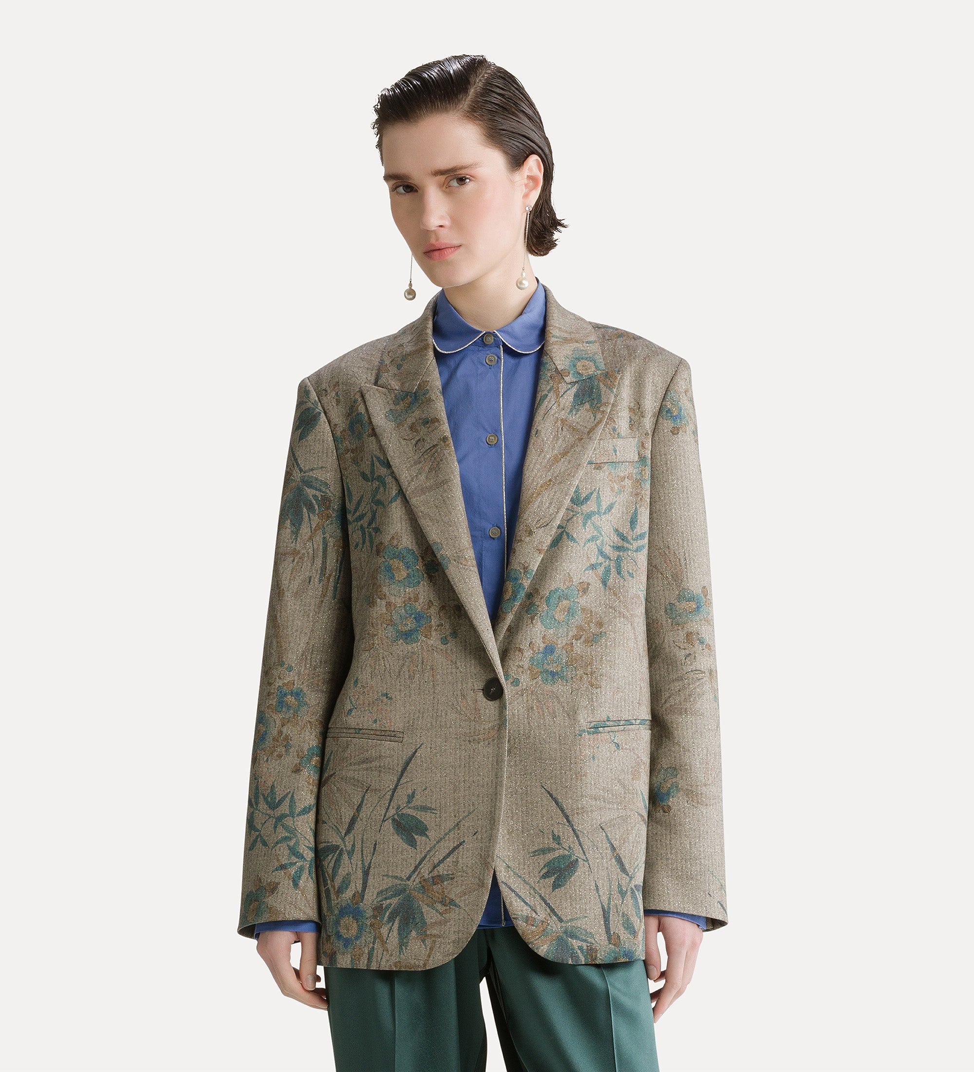Forte giacche Le Bambou Secret blazer color giada con lurex