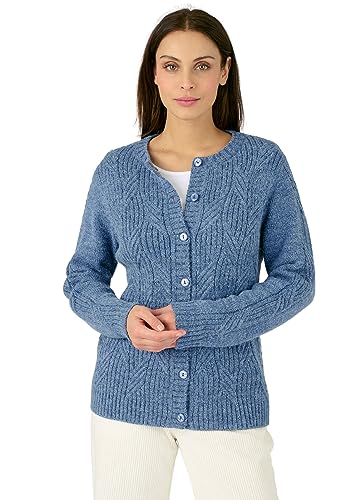 Damart Thermolactyl cardigan in maglia mélange blu screziato XS